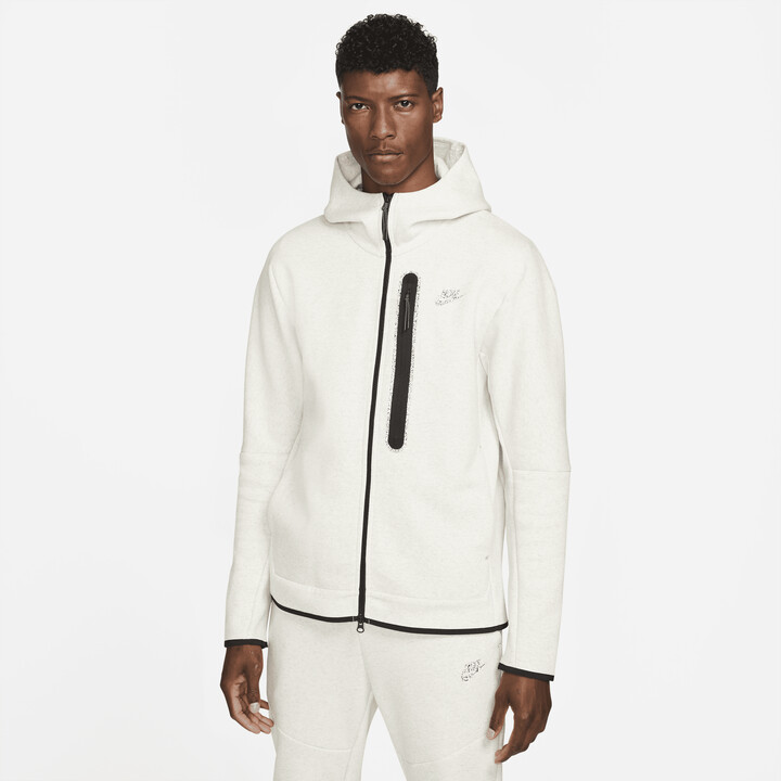 Nike Men's Sportswear Tech Fleece Full-Zip Hoodie in White - ShopStyle