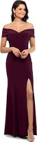 Thumbnail for your product : Xscape Evenings Long Over-the-Shoulder Dress (Wine) Women's Evening