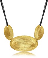 Thumbnail for your product : Stefano Patriarchi Golden Silver Etched Triple Oval Pendant w/Leather Lace