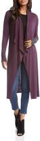 Thumbnail for your product : Karen Kane Faux Leather Trimmed Duster Cardigan