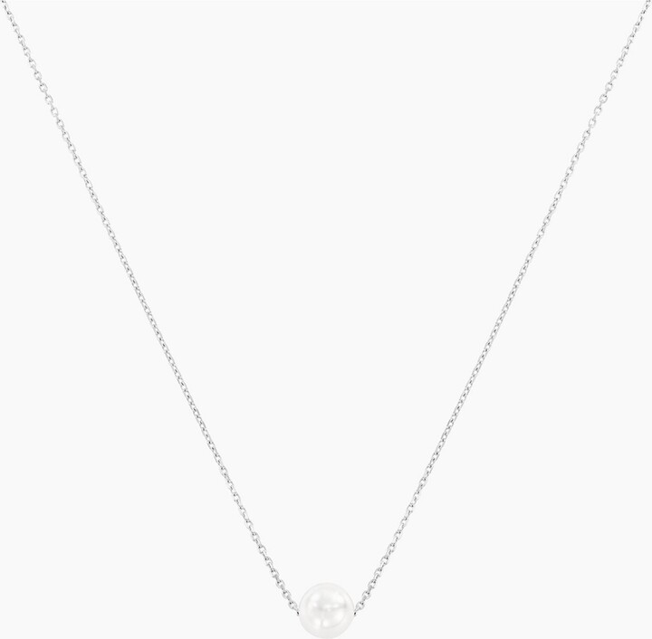 Bearfruit Jewelry Sterling Silver 18k Gold Plated Abby Single Cultured Pearl Necklace