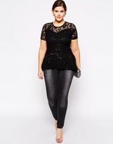 Thumbnail for your product : Praslin Sequin Lace Peplum Top