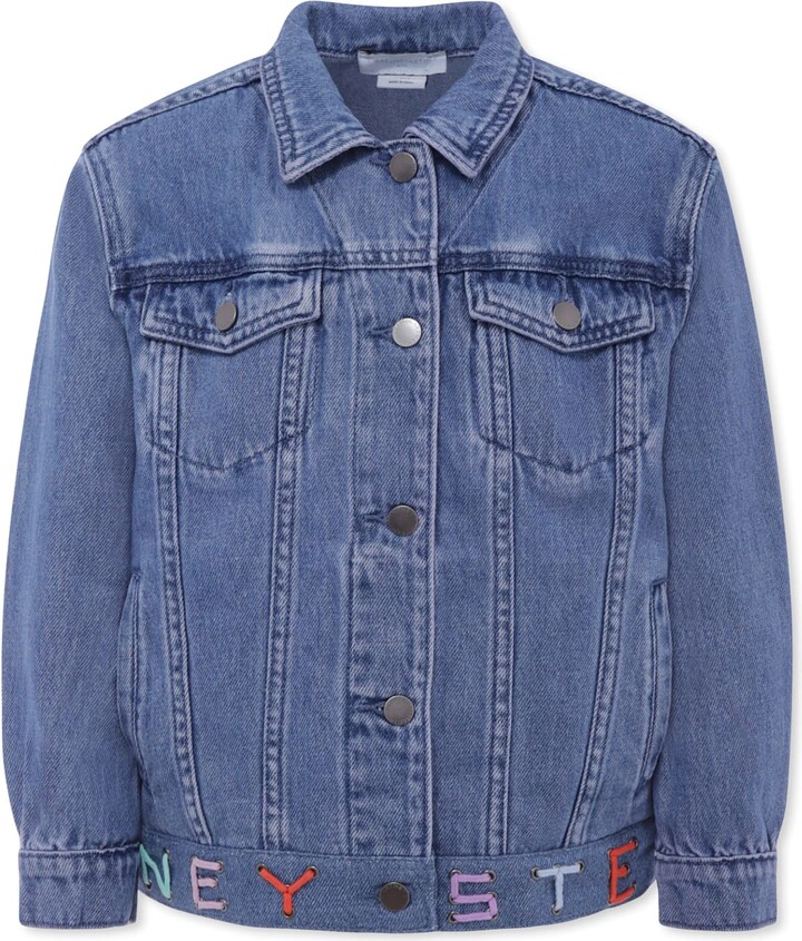 Stella McCartney Kids Denim Jacket For Girl With Logo