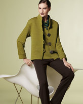 Thumbnail for your product : Caroline Rose Wool Ottoman Jacket, Leaf Green