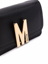 Thumbnail for your product : Moschino Logo-Plaque Leather Clutch Bag