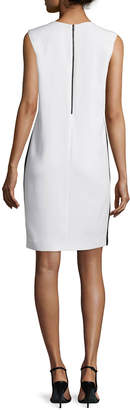 Narciso Rodriguez Bold Floral-Print Sleeveless Shift Dress, White