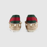Thumbnail for your product : Gucci Linen studded espadrille