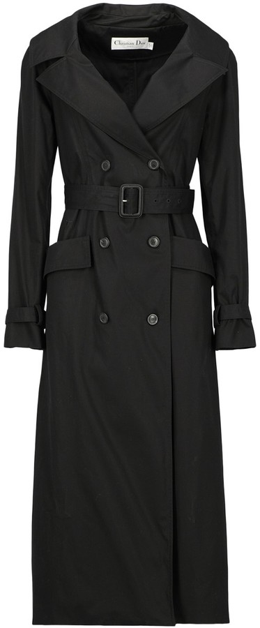 Christian Dior black Cotton Trench Coats - ShopStyle