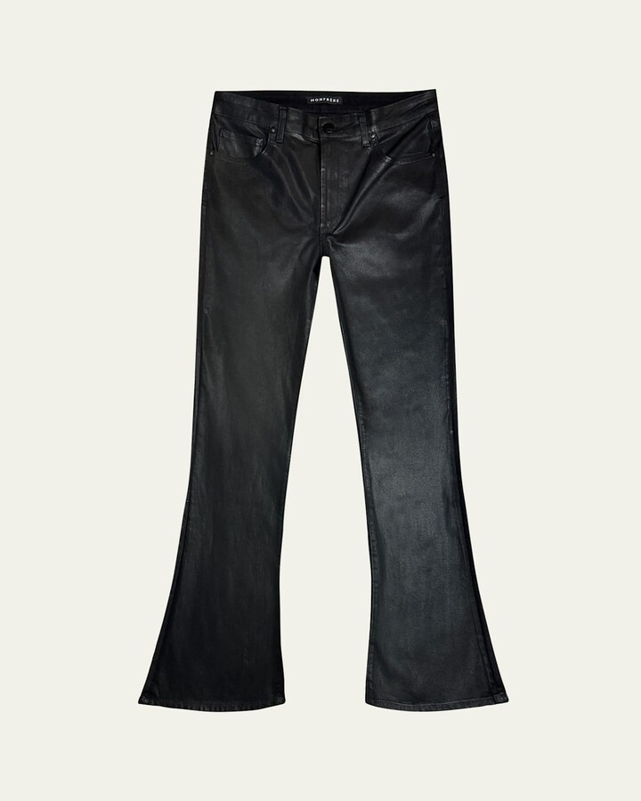 Monfrère Men's Clint Coated Denim Flare Jeans