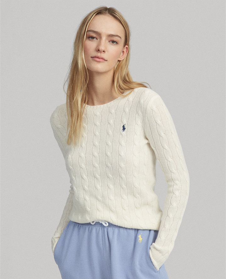 Ralph Lauren Cable Wool Crewneck Sweater - ShopStyle