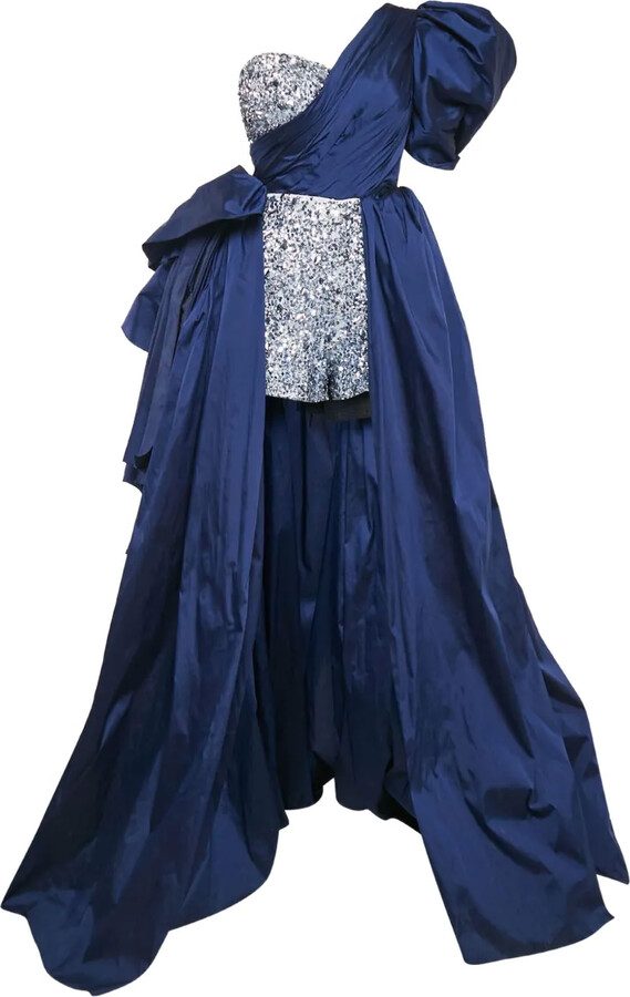 Biba Pre-Owned One-Shoulder Sequined Gown