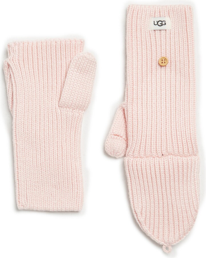 UGG Cozy Ribbed Knit Flip Mittens - ShopStyle Gloves