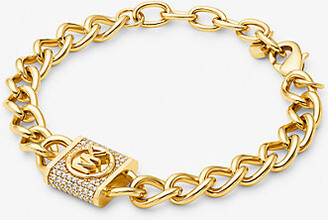 Michael Kors 14K Gold-Plated Brass Logo Chain Bracelet