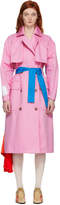Thumbnail for your product : MSGM Pink Satin Insert Trench Coat