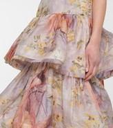 Thumbnail for your product : Zimmermann Botanica linen and silk maxi skirt