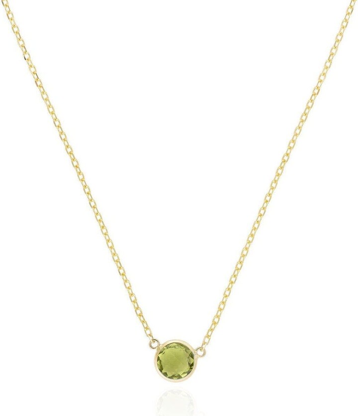 The Lovery Fine Jewelry Peridot Single Bezel Necklace