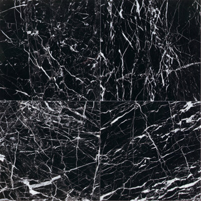 Daltile Marble Collection 12" x 12" Polished Natural Stone Field Tile in China Black