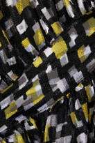 Thumbnail for your product : Alice + Olivia Rei Tie-neck Printed Burnout Plisse-satin Mini Dress