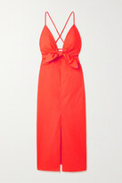 Thumbnail for your product : Mara Hoffman Lolita Tie-front Organic Cotton-poplin Dress - Red - small