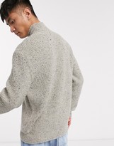 Thumbnail for your product : Tommy Jeans logo panel roll neck knit jumper in cream