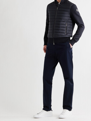 Moncler Slim-Fit Panelled Cotton-Blend and Quilted Shell Down Zip-Up  Cardigan - ShopStyle