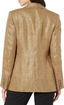 Thumbnail for your product : Lauren Ralph Lauren Foil-Print Linen Herringbone Blazer (Tan/Bronze) Women's Coat