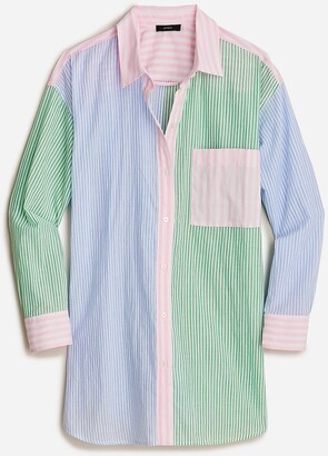 J.Crew Button-up cotton voile beach shirt in cocktail stripe