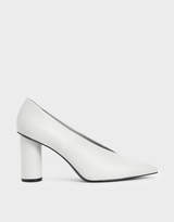 white v cut heels