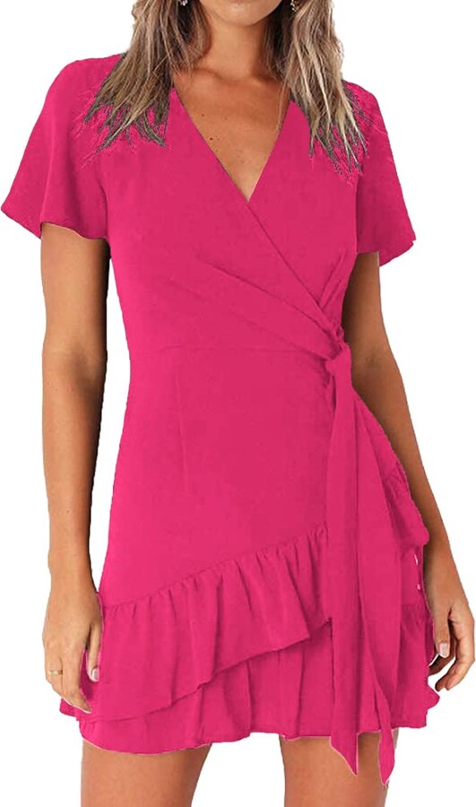 Hot Pink Wrap Dress | Shop the world's ...