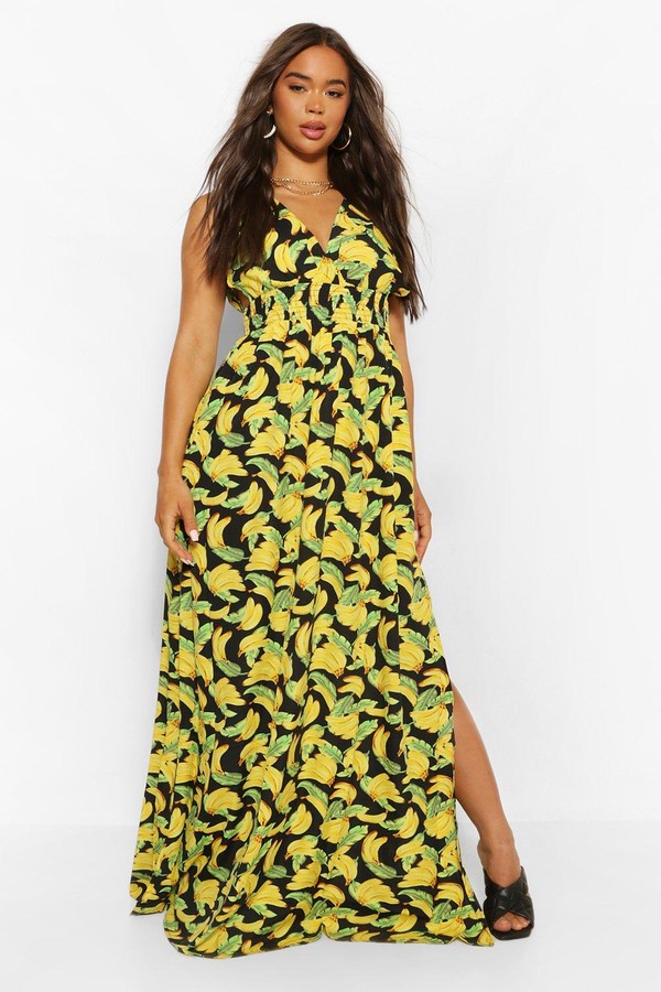 fruit print maxi dress