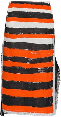 Marni Frayed Striped Skirt