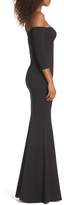 Thumbnail for your product : Katie May Brentwood Three-Quarter Sleeve Off the Shoulder Gown