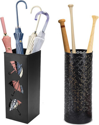 Latitude Run 2 Pack Umbrella Stands Metal Umbrella Holder For EntrywaySquare Umbrella Rack Organizer Freestanding For Umbrellas