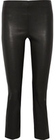 Thumbnail for your product : Vince Cropped Leather Leggings - Black