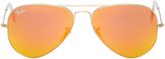 Ray-Ban Gold & Orange Flash Aviator Sunglasses