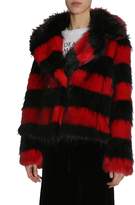 Thumbnail for your product : McQ Striped Faux-fur Jacket