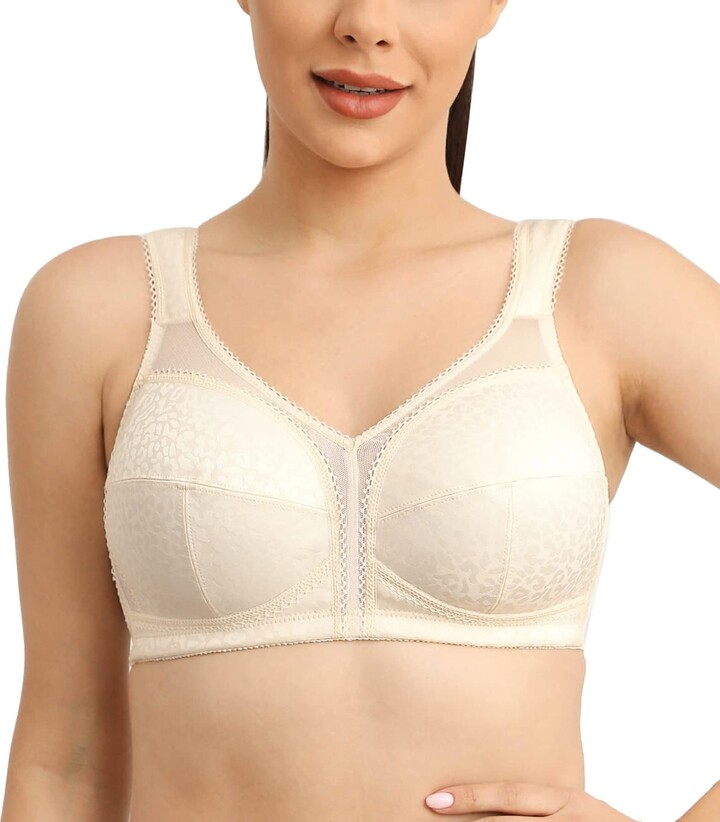 Comfortable Corset Bra with Lace Bra Large Breasts Strong Hold