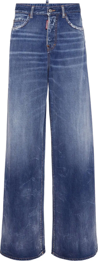 DSQUARED2 High-Rise Wide-Leg Jeans - ShopStyle