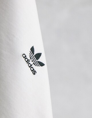 adidas adicolor three stripe oversized t-shirt in white