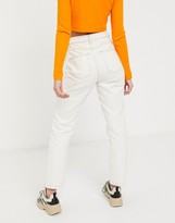 Thumbnail for your product : Noisy May mom jeans with high waist relaxed fit in ecru