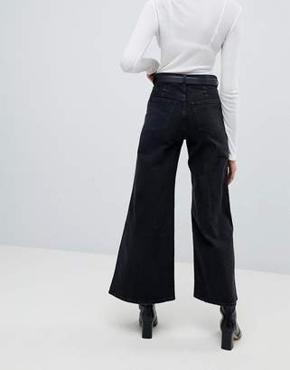 Weekday Ace wide leg jeans with organic cotton in black