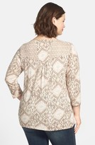 Thumbnail for your product : Lucky Brand Studded Mixed Print Top (Plus Size)
