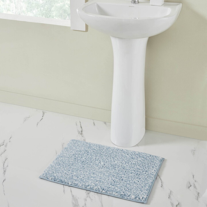 VCNY Home Heathered Blue Memory Foam Bath Rug, 17" x 24"