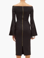 Thumbnail for your product : Roland Mouret Anina Off-the-shoulder Lame And Cady Dress - Black