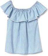 Thumbnail for your product : Gap Ruffle off-shoulder chambray top