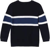 Thumbnail for your product : Lacoste Navy White Stripe Small Logo Sweater