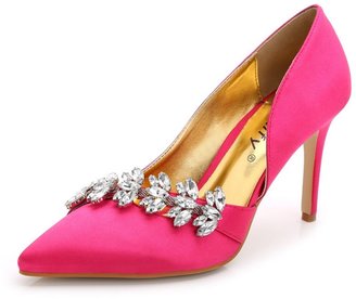 Doris Fashion TS889-82 Women's Evening Pumps High Heel Platform Silk Wedding Bridal Shoes 8.5 B(M) US