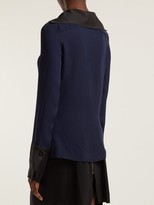 Thumbnail for your product : Roland Mouret Demois Silk-georgette Blouse - Navy Multi