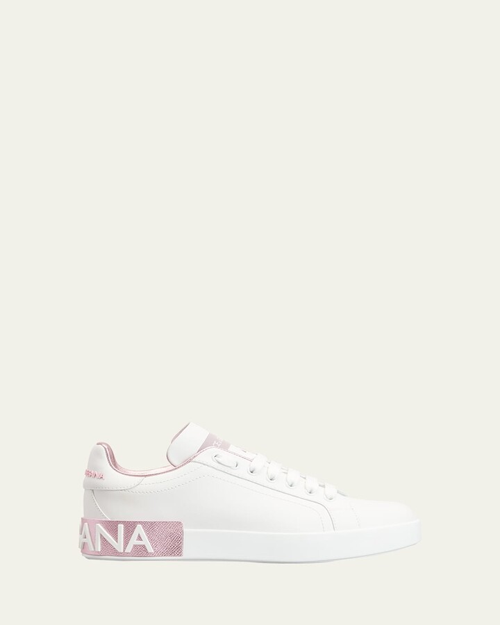 Dolce & Gabbana Portofino Bicolor Logo Low-Top Sneakers
