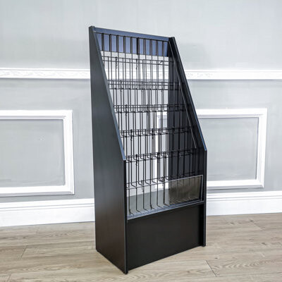 FixtureDisplays Literature Rack Brochure Leaflet Stand 19 Inches Wide x 12 Inches Deep x 44 Inches Tall Wood (MDF)